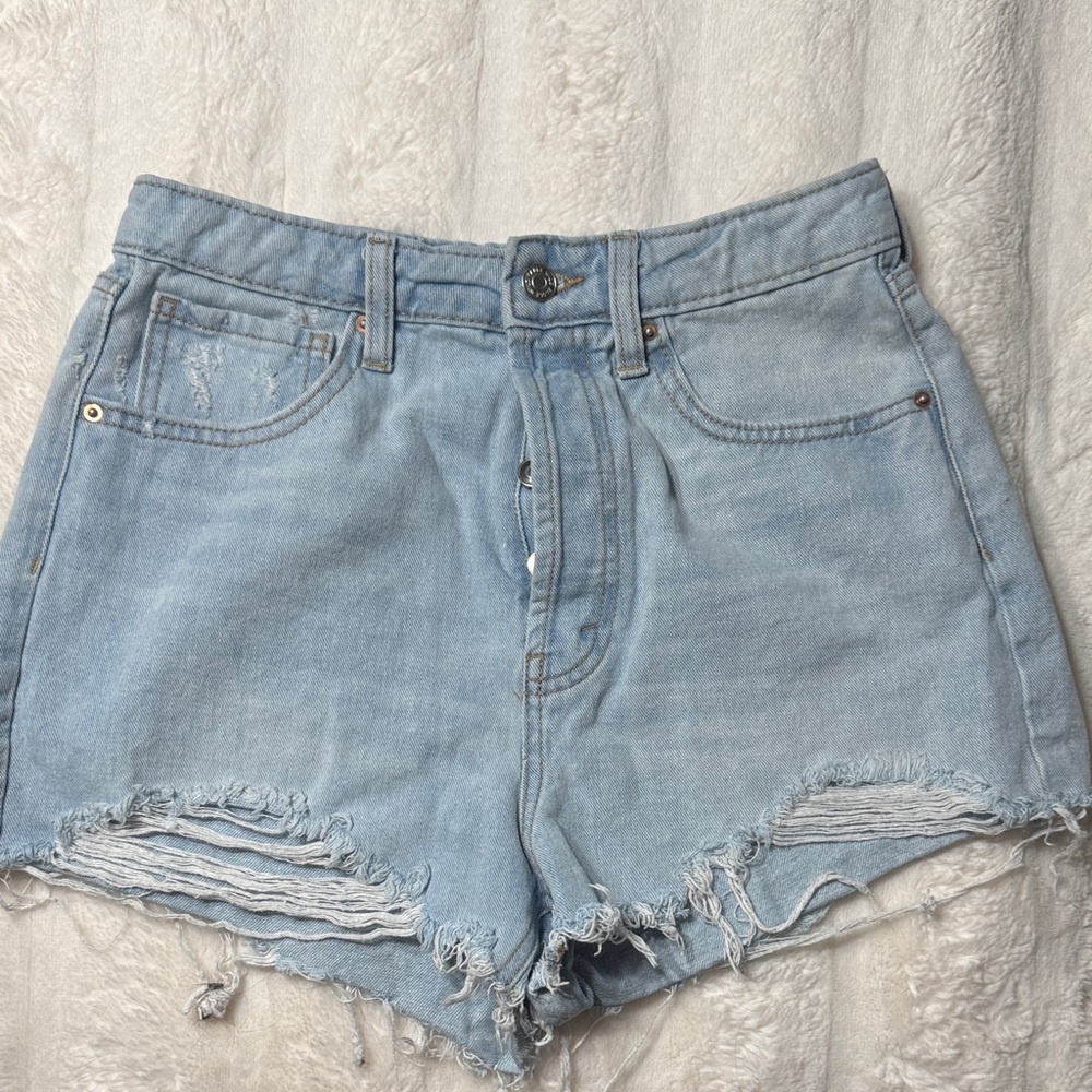 Light Blue Denim Women Shorts